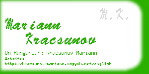 mariann kracsunov business card